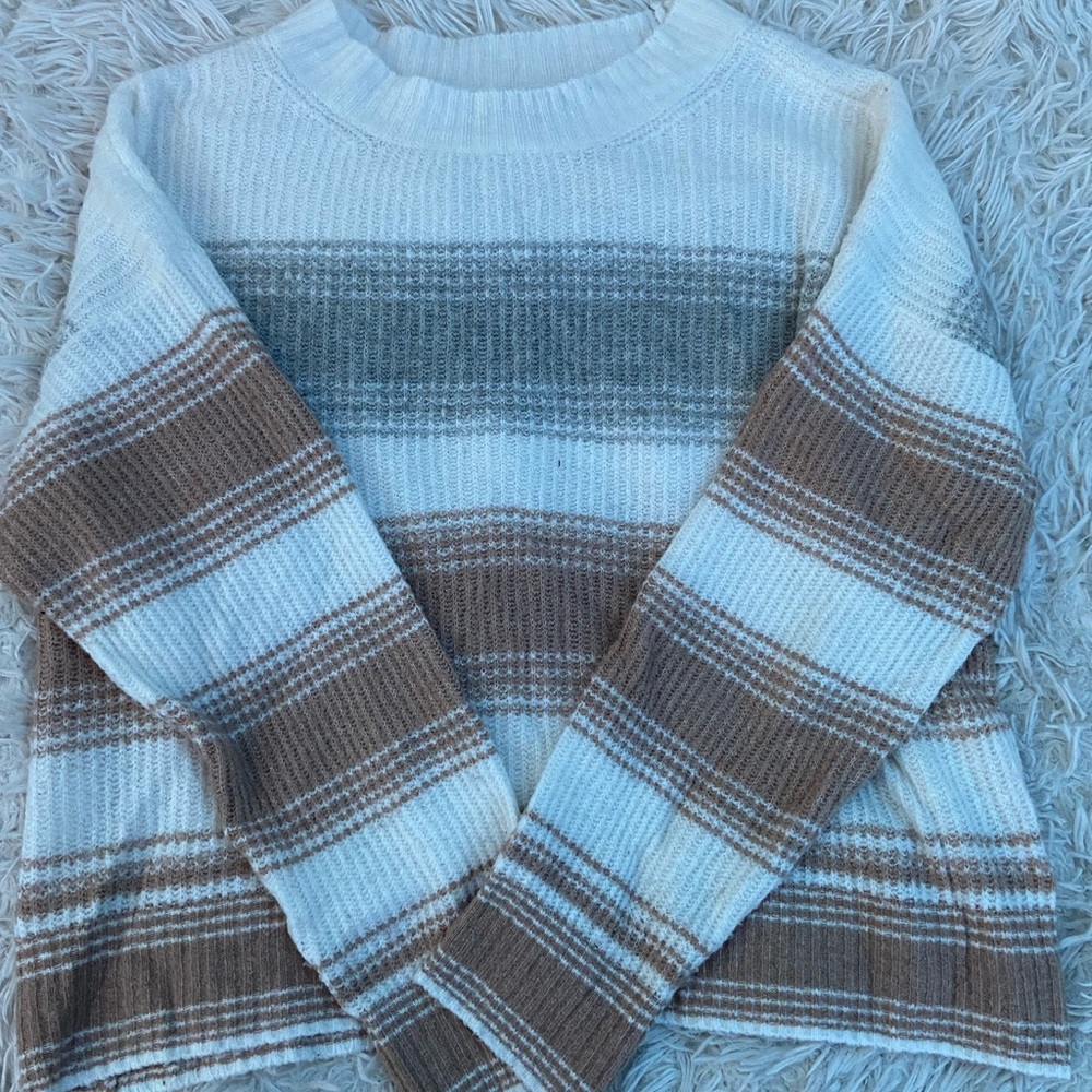 American Eagle Scoop Neck Striped Sweater